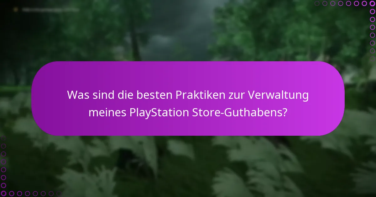 Was sind die besten Praktiken zur Verwaltung meines PlayStation Store-Guthabens?